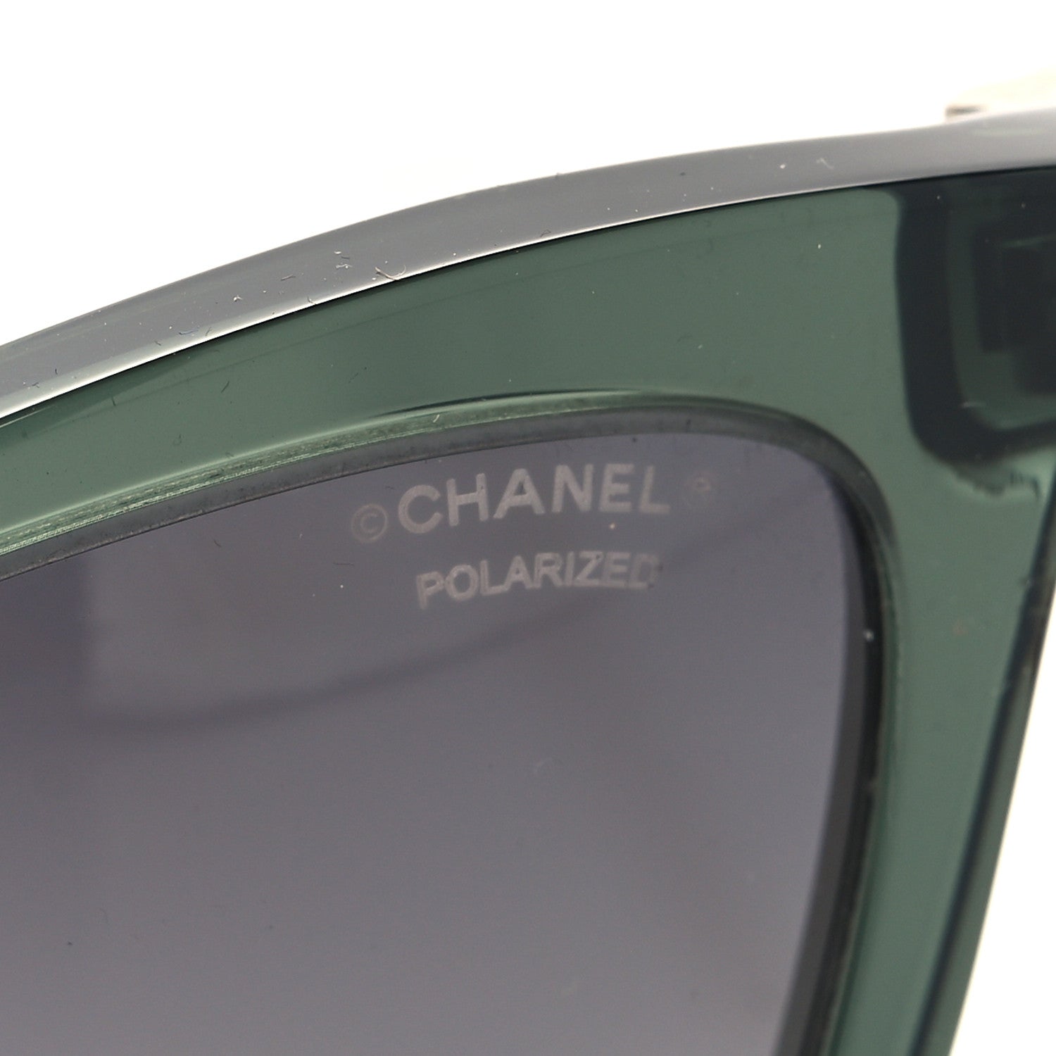 Chanel Acetate Polarized Camellia Cat Eye Sunglasses 71165 Green 7 of 8