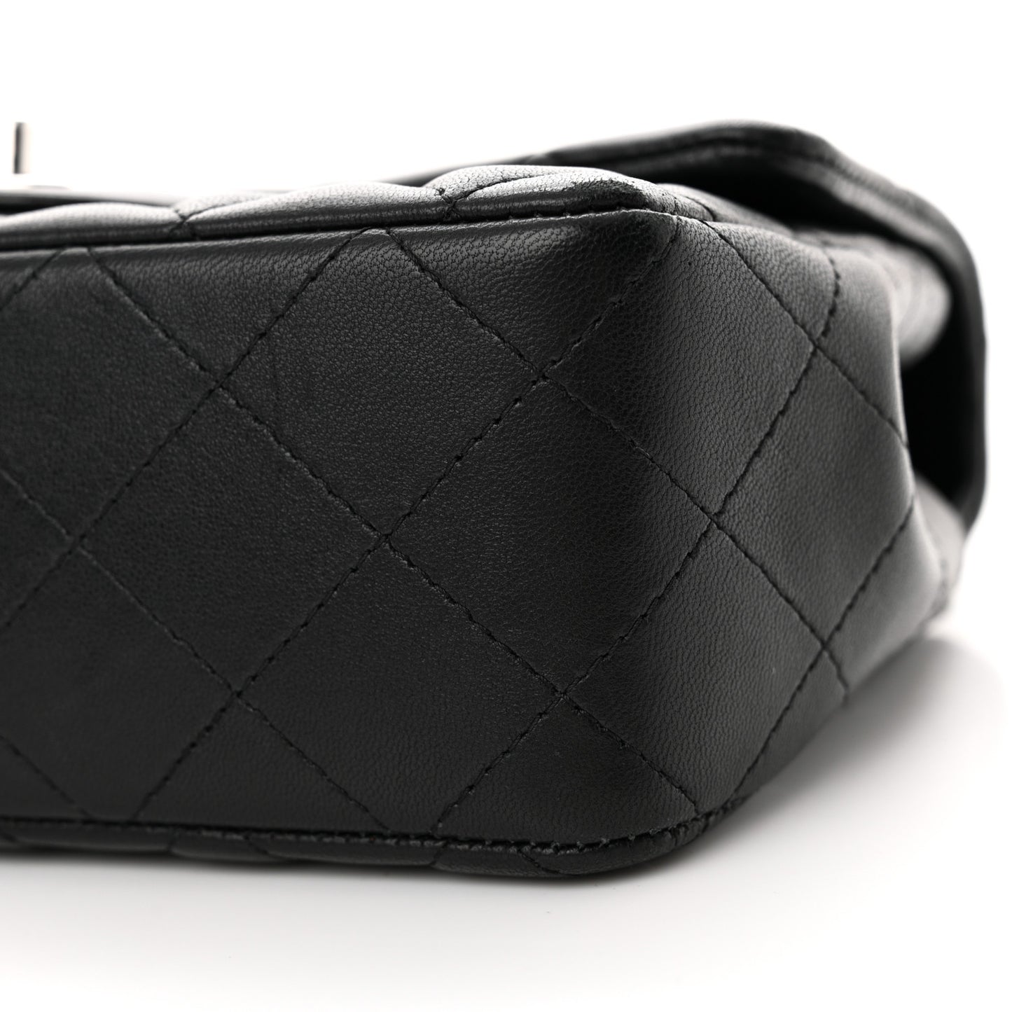 Lambskin Quilted Mini Rectangular Flap Black