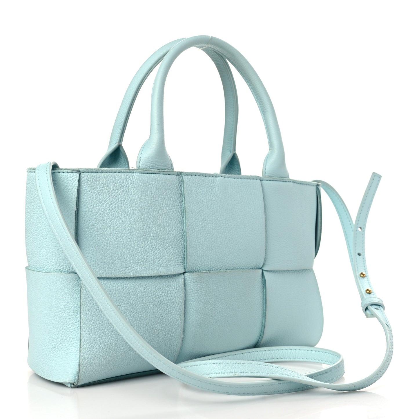 Grained Calfskin Maxi Intrecciato Mini Arco Tote Pale Blue