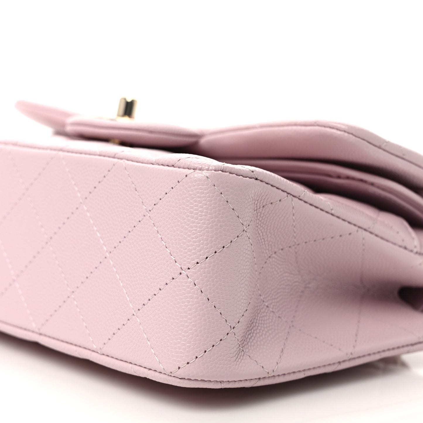 Caviar Quilted Small Double Flap Light Pink