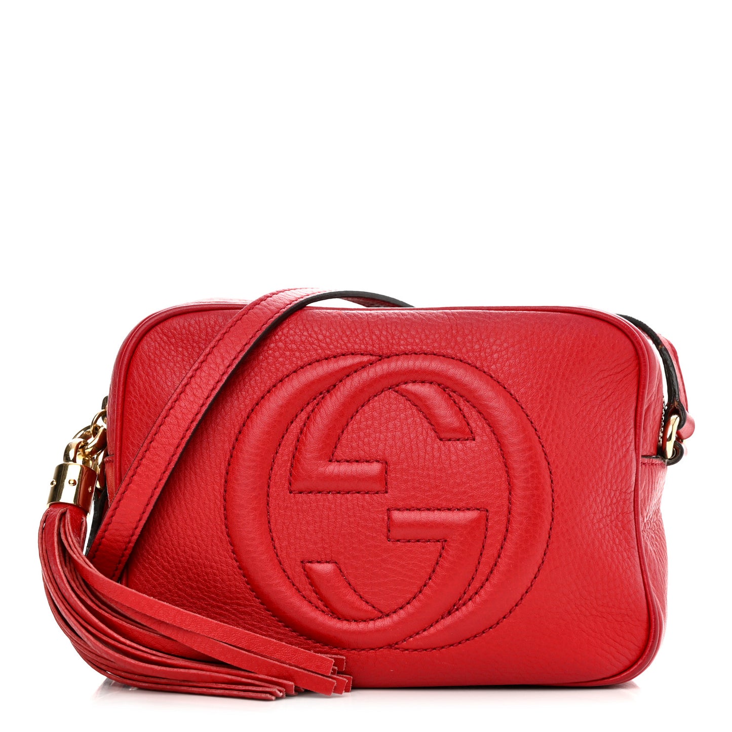 Pebbled Calfskin Small Soho Disco Bag Tabasco Red