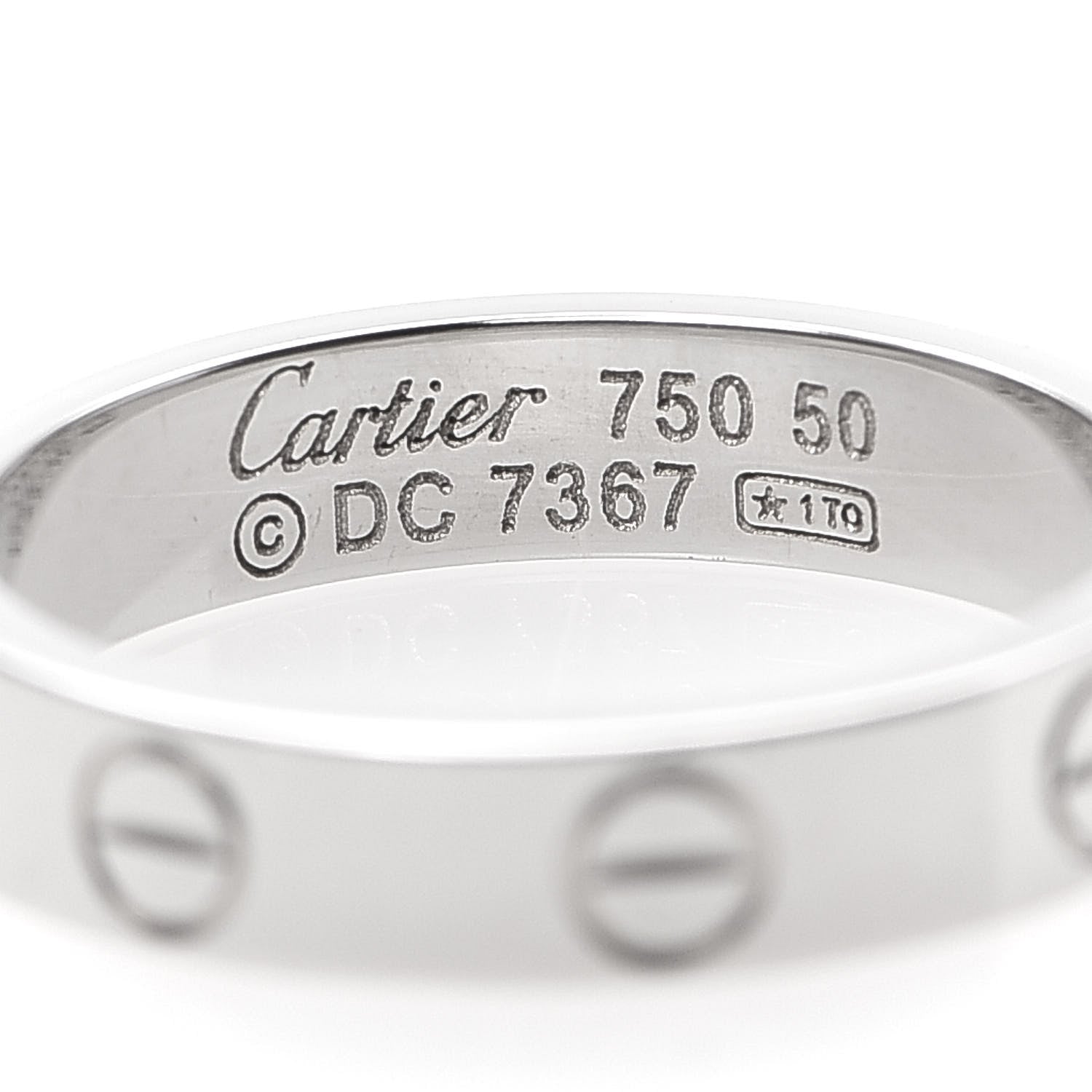 Cartier 18K White Gold 3.5mm LOVE Wedding Band Ring 50 5.25 4 of 4