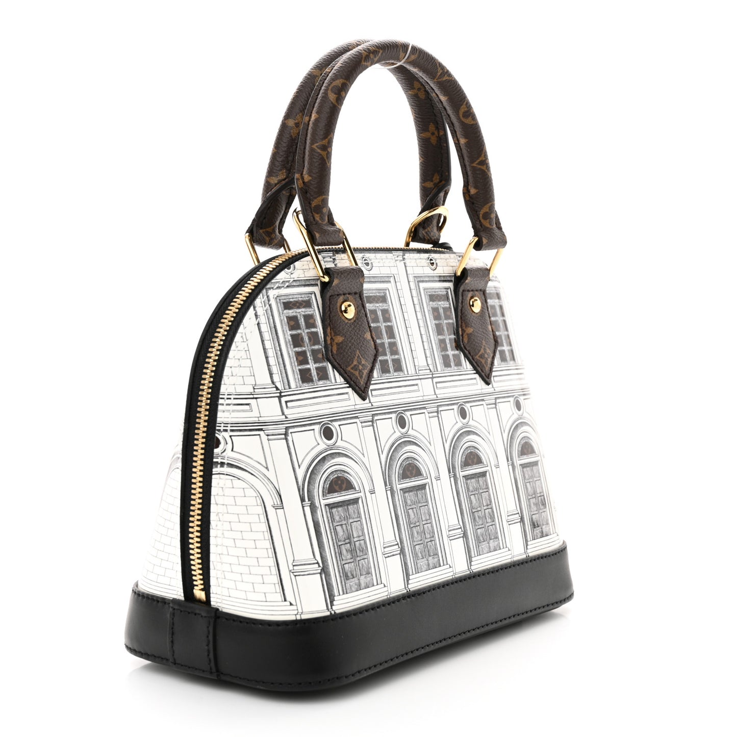 X FORNASETTI Calfskin Architettura Alma BB Black White