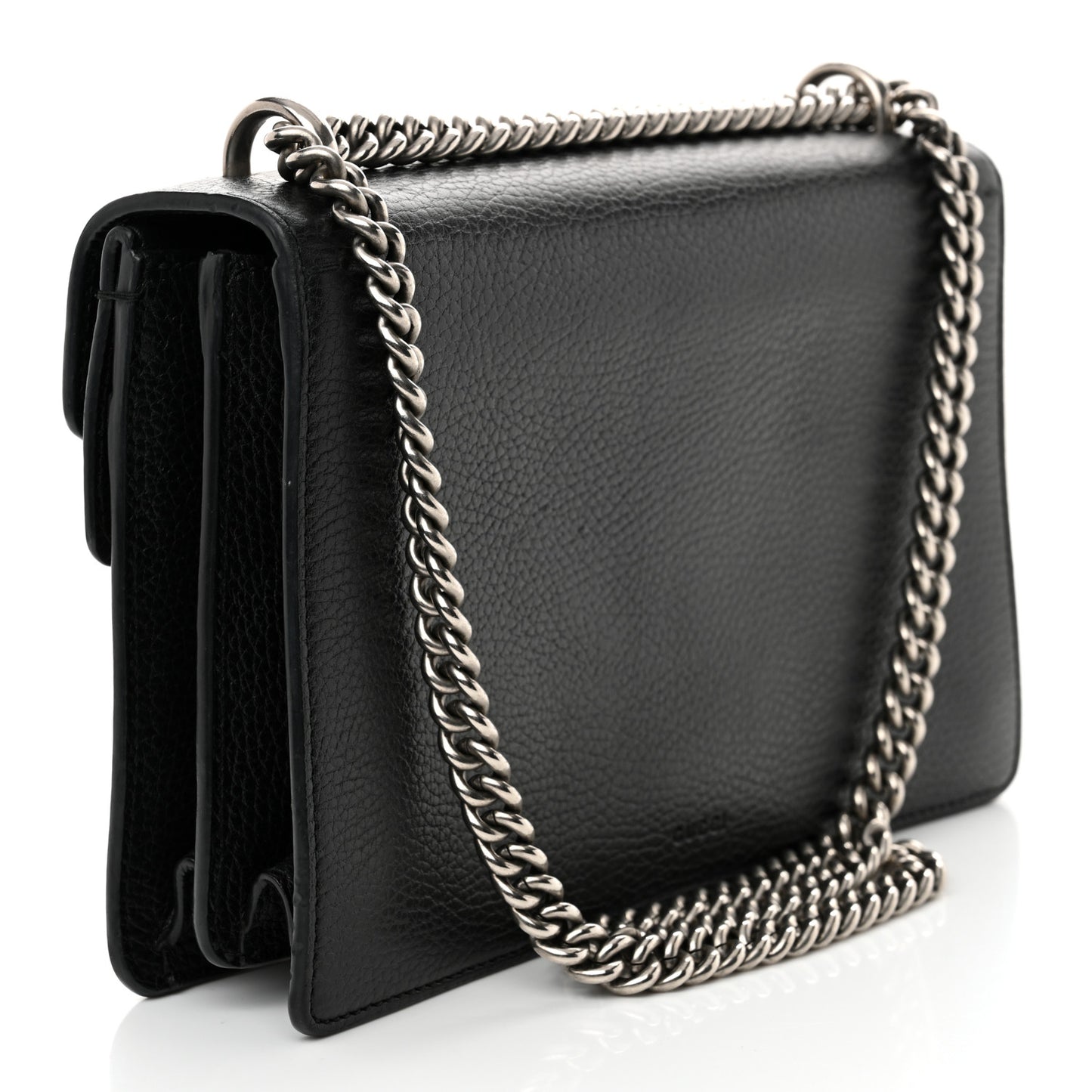 Pebbled Calfskin Small Dionysus Shoulder Bag Black