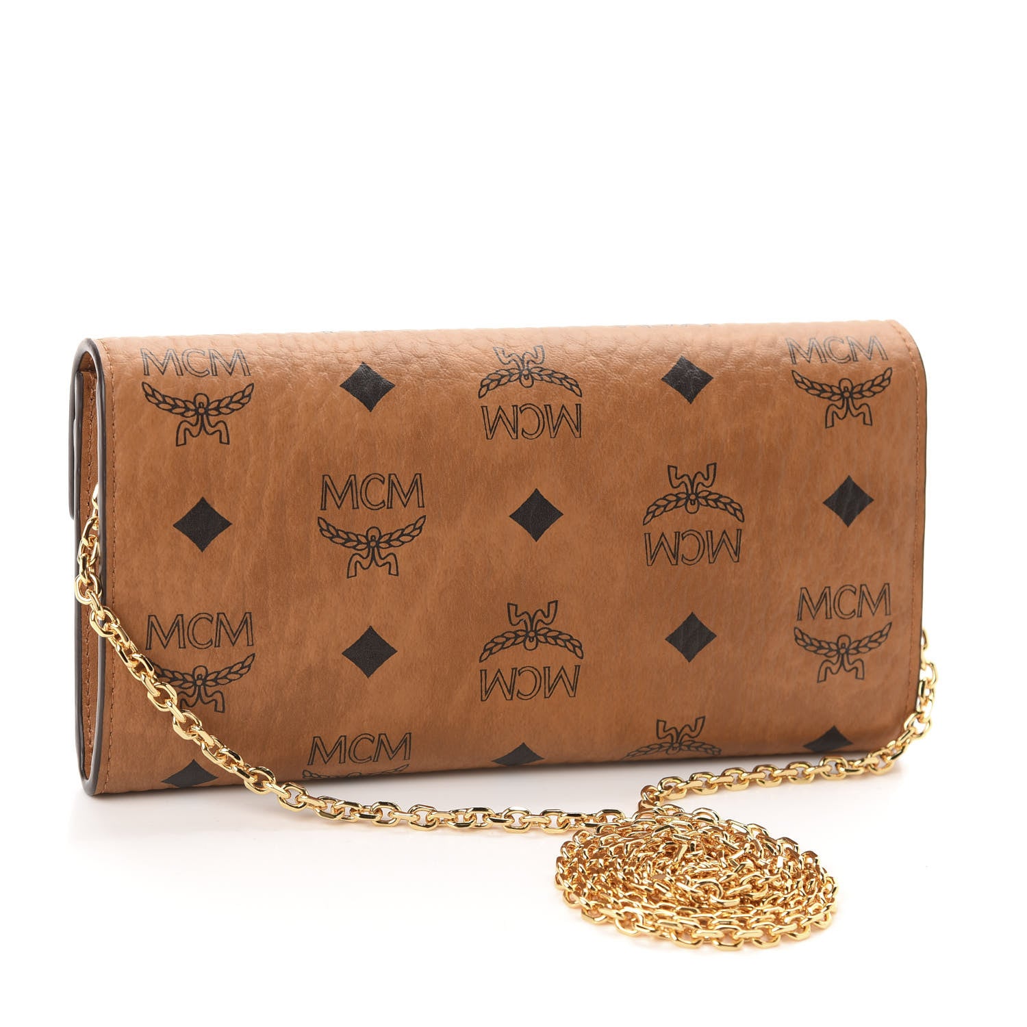 MCM Visetos Large Patricia Wallet On Chain Cognac 3 of 9