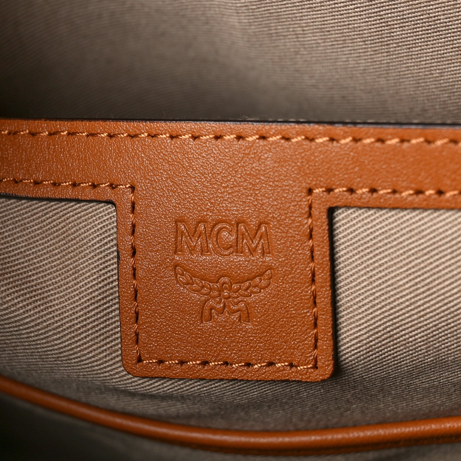 MCM Visetos Small Side Stud Stark Backpack Cognac 6 of 9