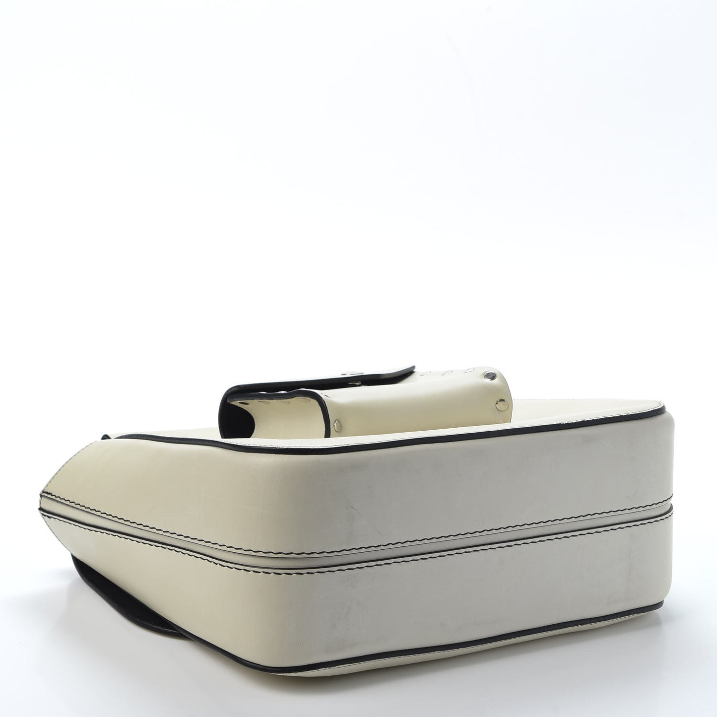 Natural Calfskin Small Square With Pocket White