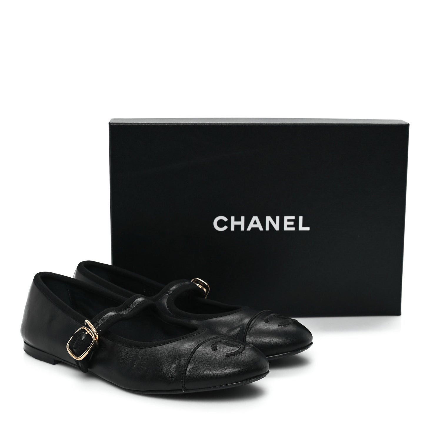 Lambskin Mary Jane Flats 39.5 Black