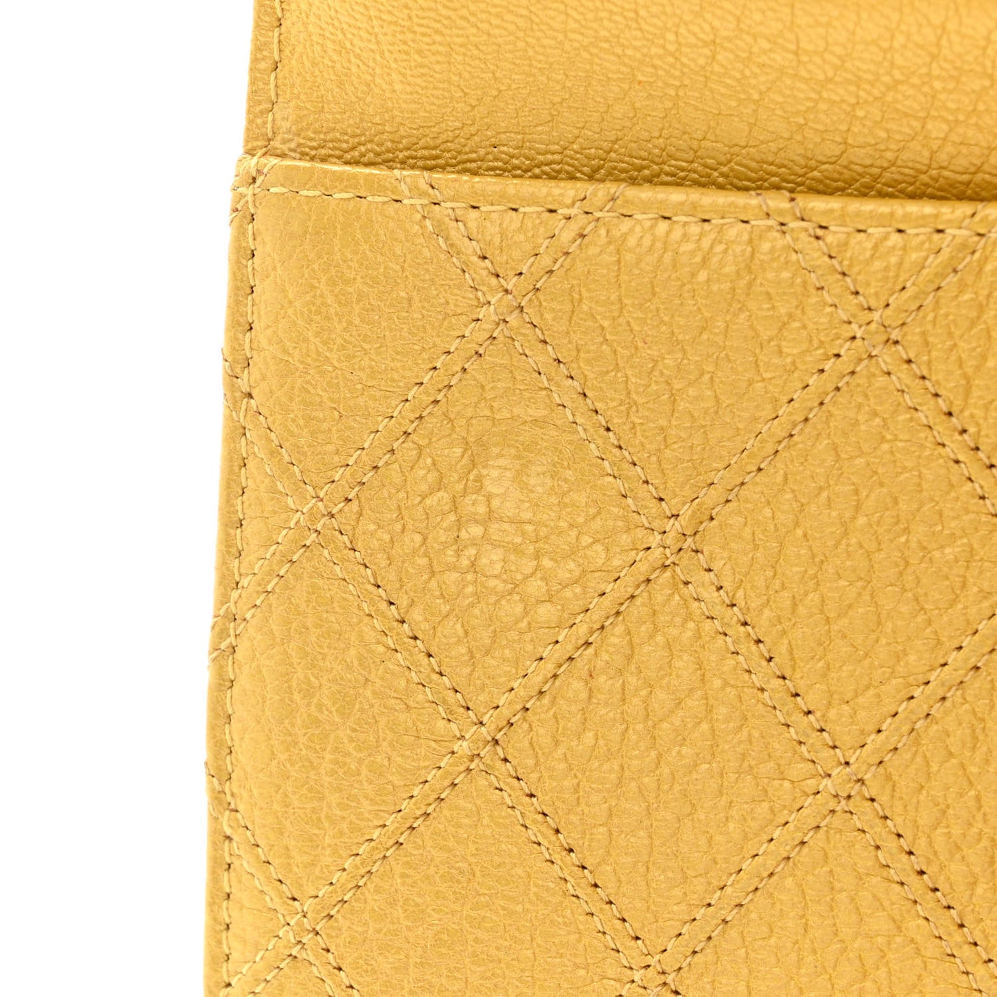 Caviar Quilted Wallet on Chain WOC Yellow