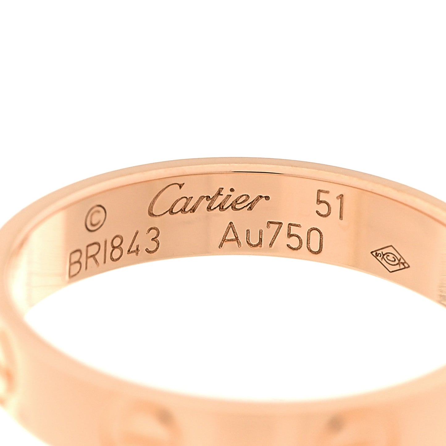 18K Pink Gold 3.5mm LOVE Wedding Band Ring 51 5.75