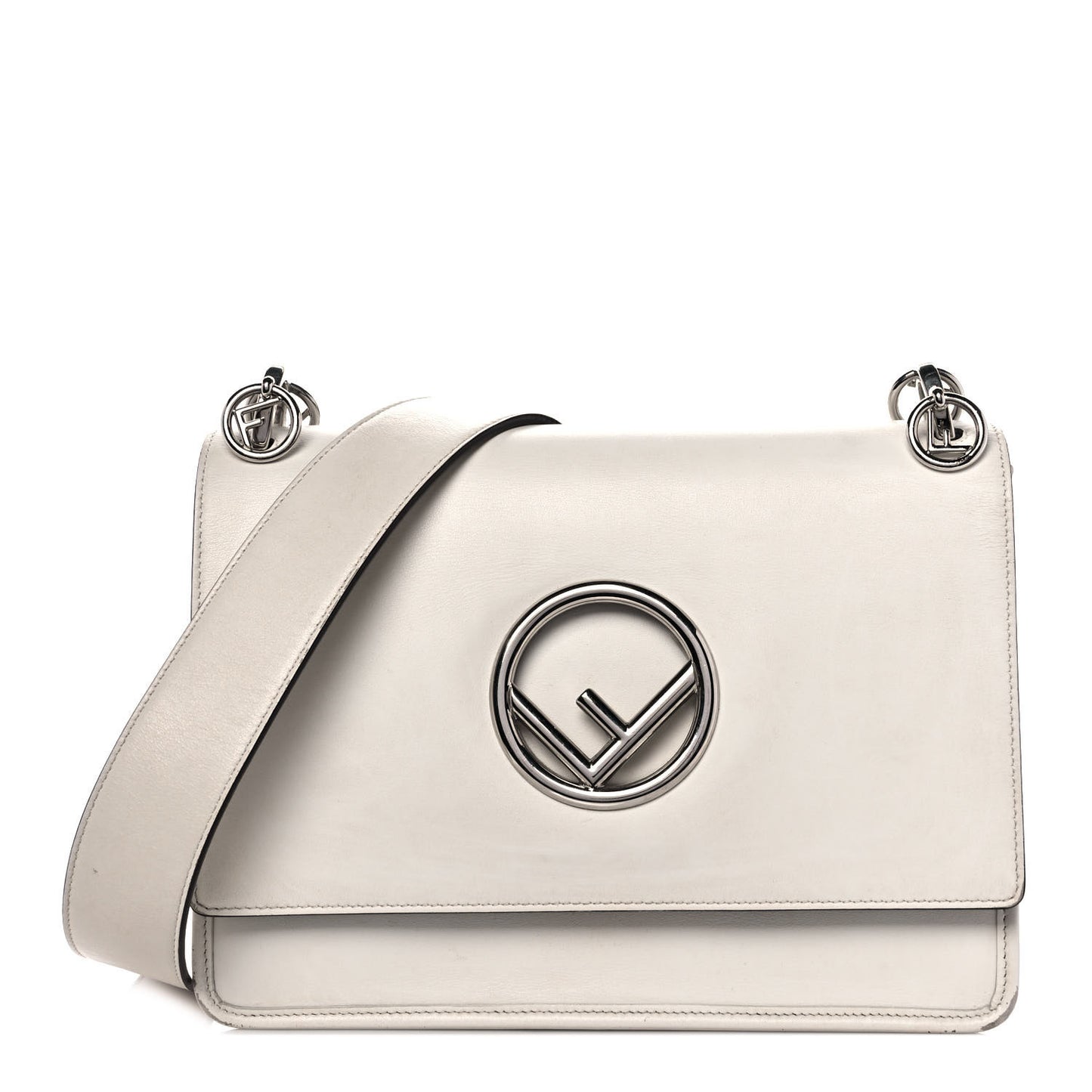 Vitello Century Opaco F is Fendi Kan I Shoulder Bag White Ice