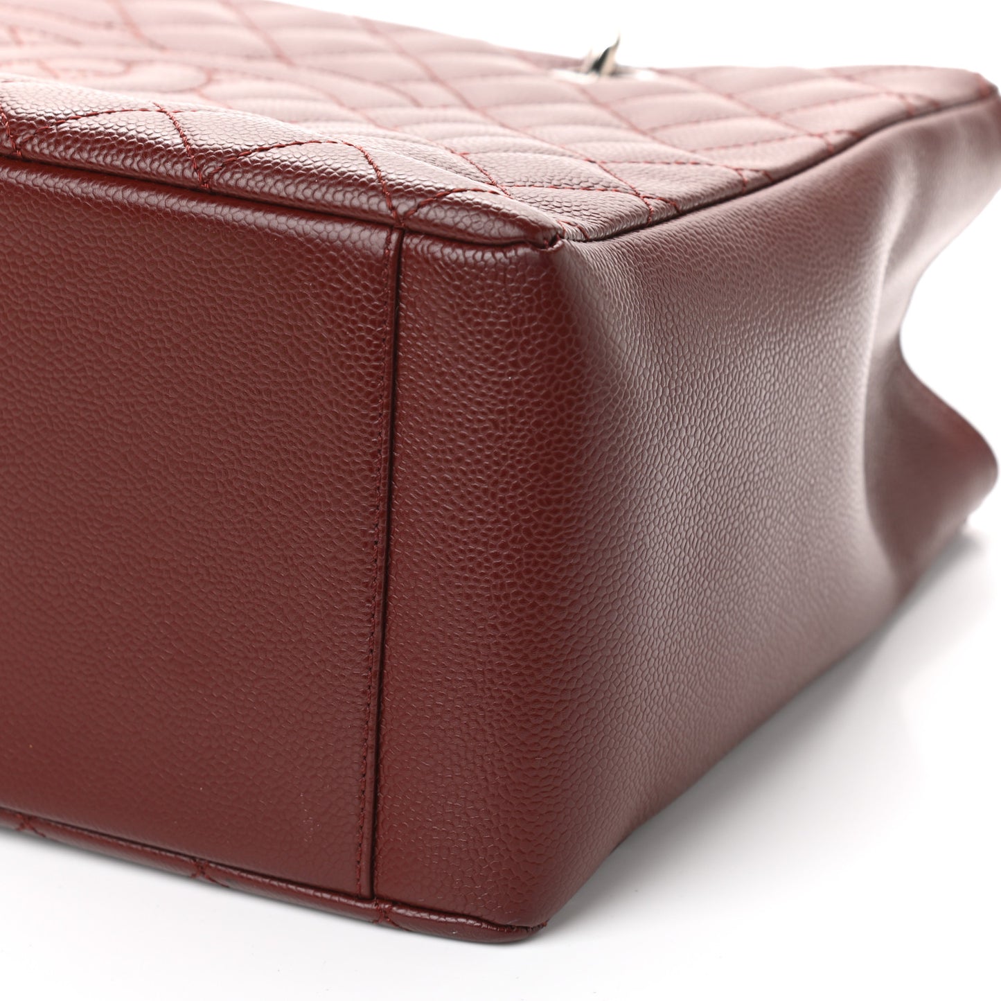 Caviar Quilted Grand Shopping Tote GST Dark Burgundy