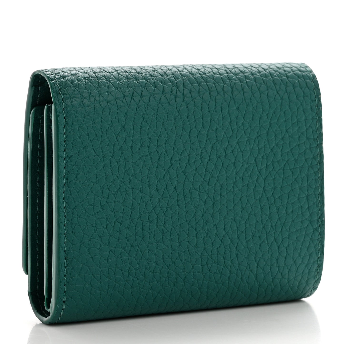 Taurillon Capucines Tiny Wallet Emerald Green