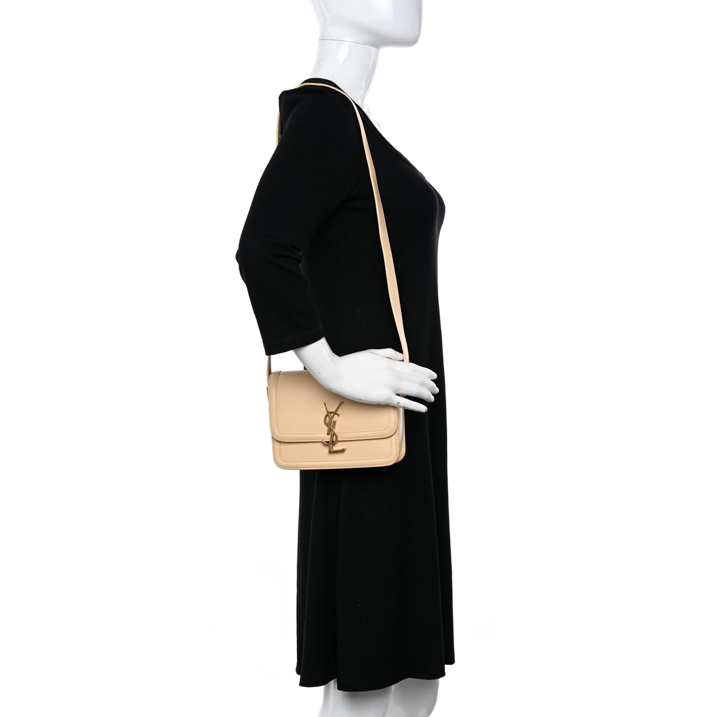 Smooth Calfskin Small Solferino Satchel Ivory Natural