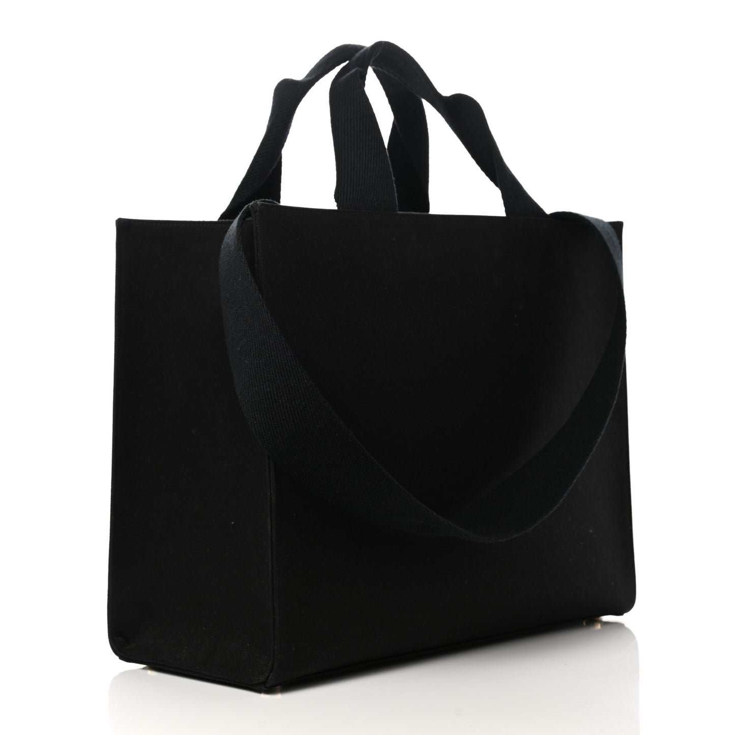 X VERSACE Cotton Canvas Cuoio Romano Fendace Logo Embroidered Signature Shopping Tote Black Gold