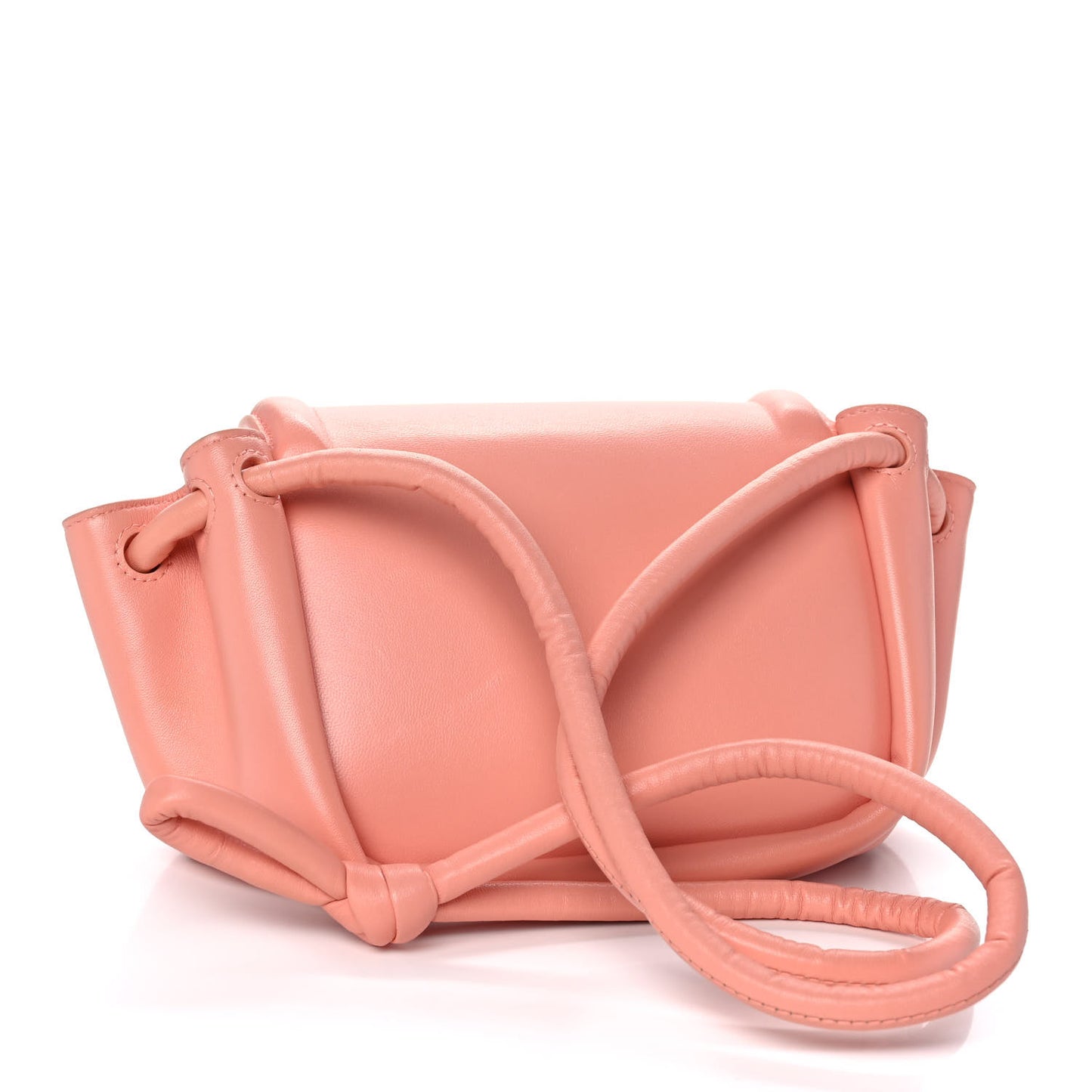 Lambskin Small Beak Triangle Flap Shoulder Bag Peachy Silver