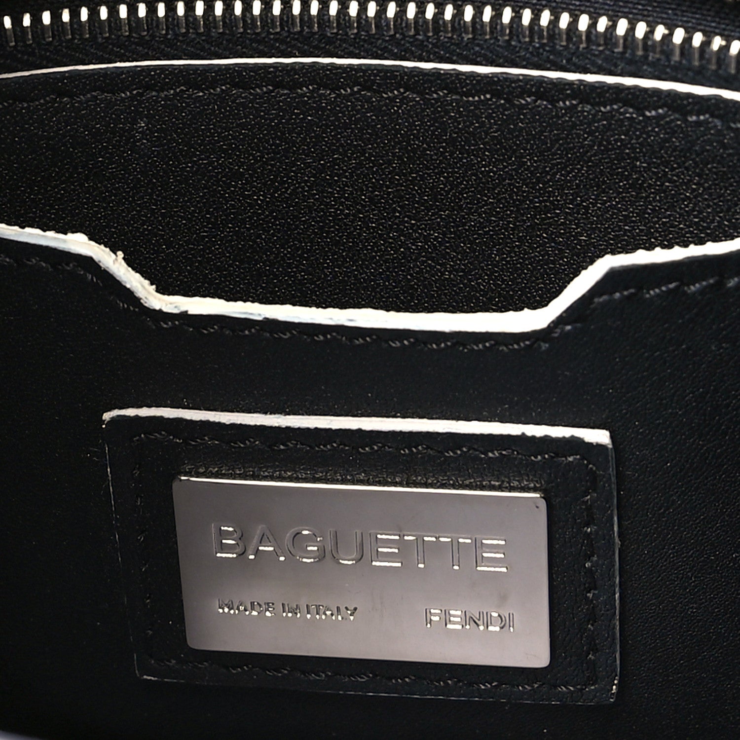 Fendi Vitello Dolce Elite Monster Eyes Bi-Color Baguette Black Yellow 7 of 12