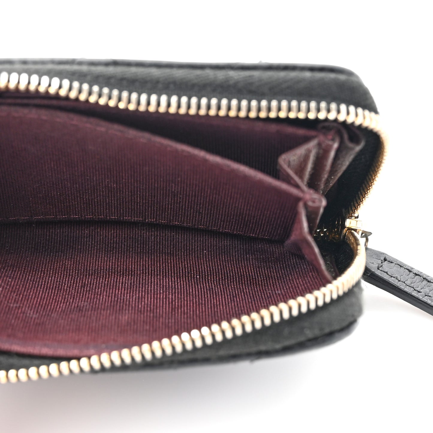 Caviar Quilted Zip Coin Purse Black