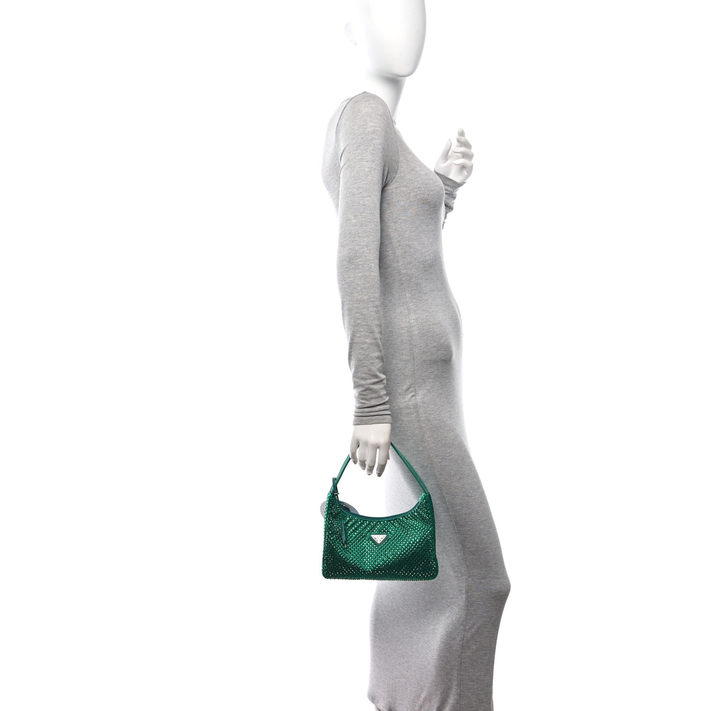 Satin Crystal Mini Re-Edition 2000 Bag Mango