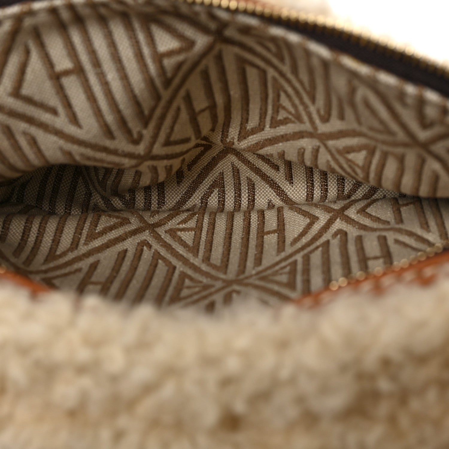 Chloe Shearling Calfskin Mini Daria Chain Bag Caramel 5 of 9