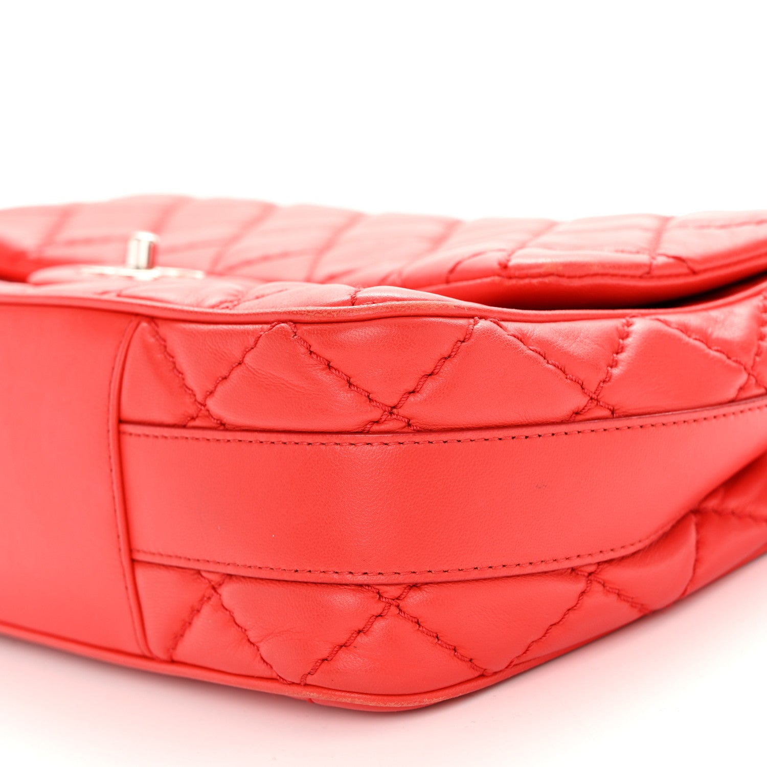 Chanel Lambskin Quilted Easy Carry Jumbo Flap Red 10 of 10