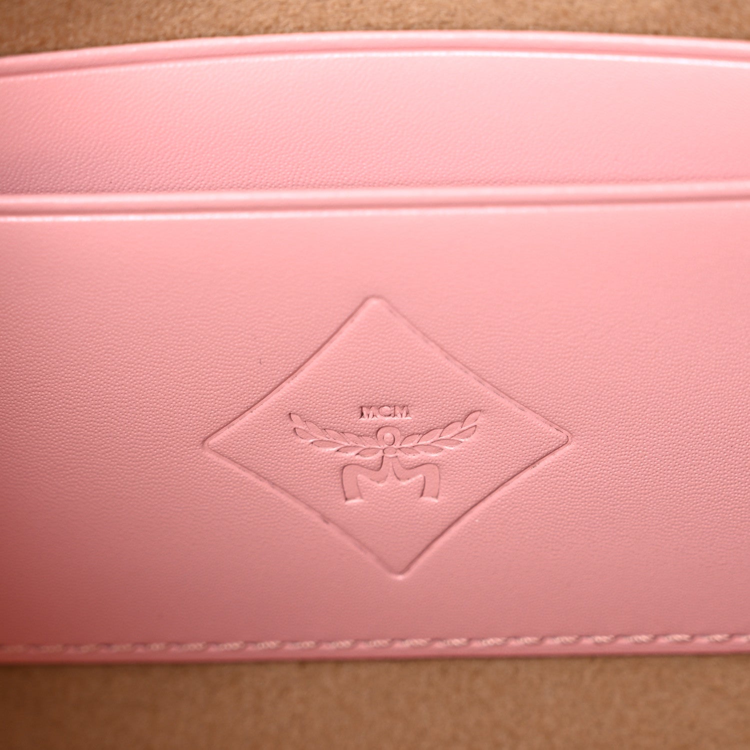 MCM Visetos Aren Wristlet Standing Pouch On Chain Soft Pink 6 of 9