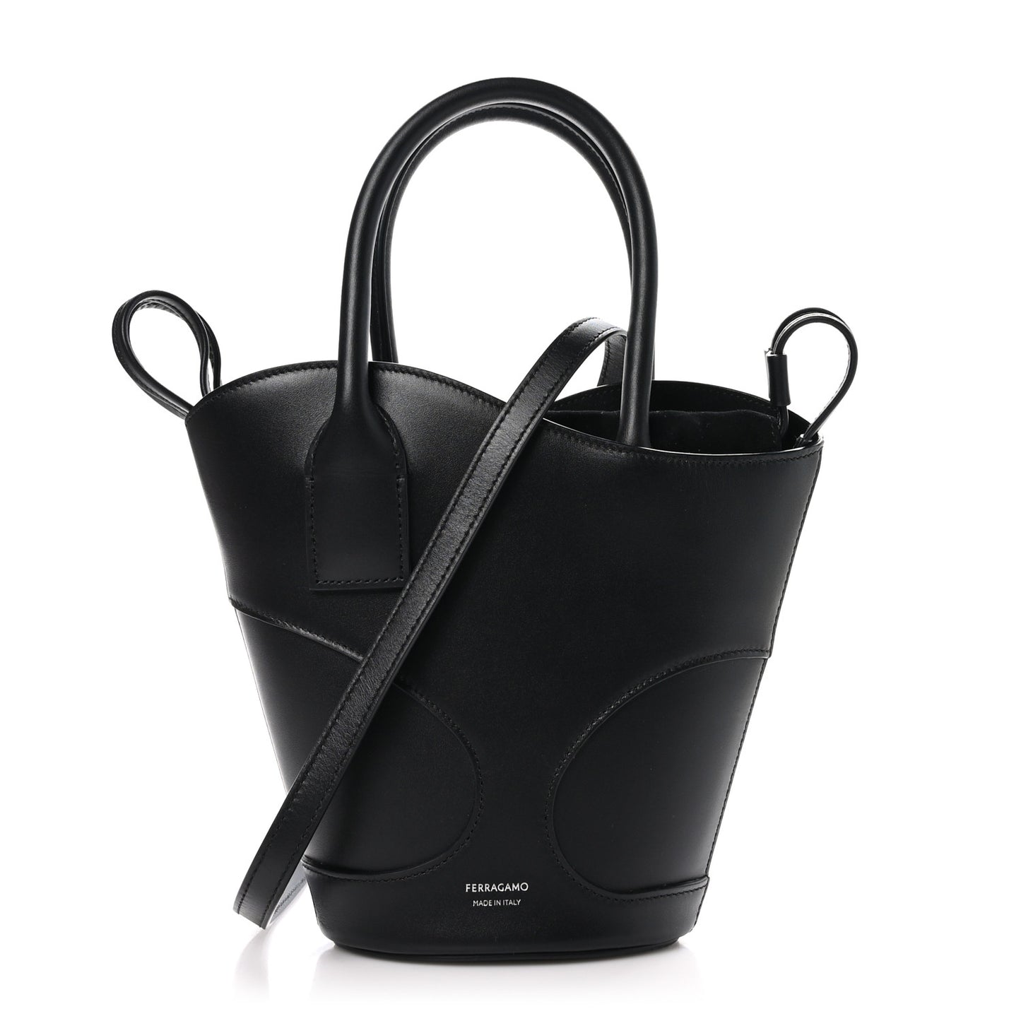 Calfskin Cut Out Mini Tote Black