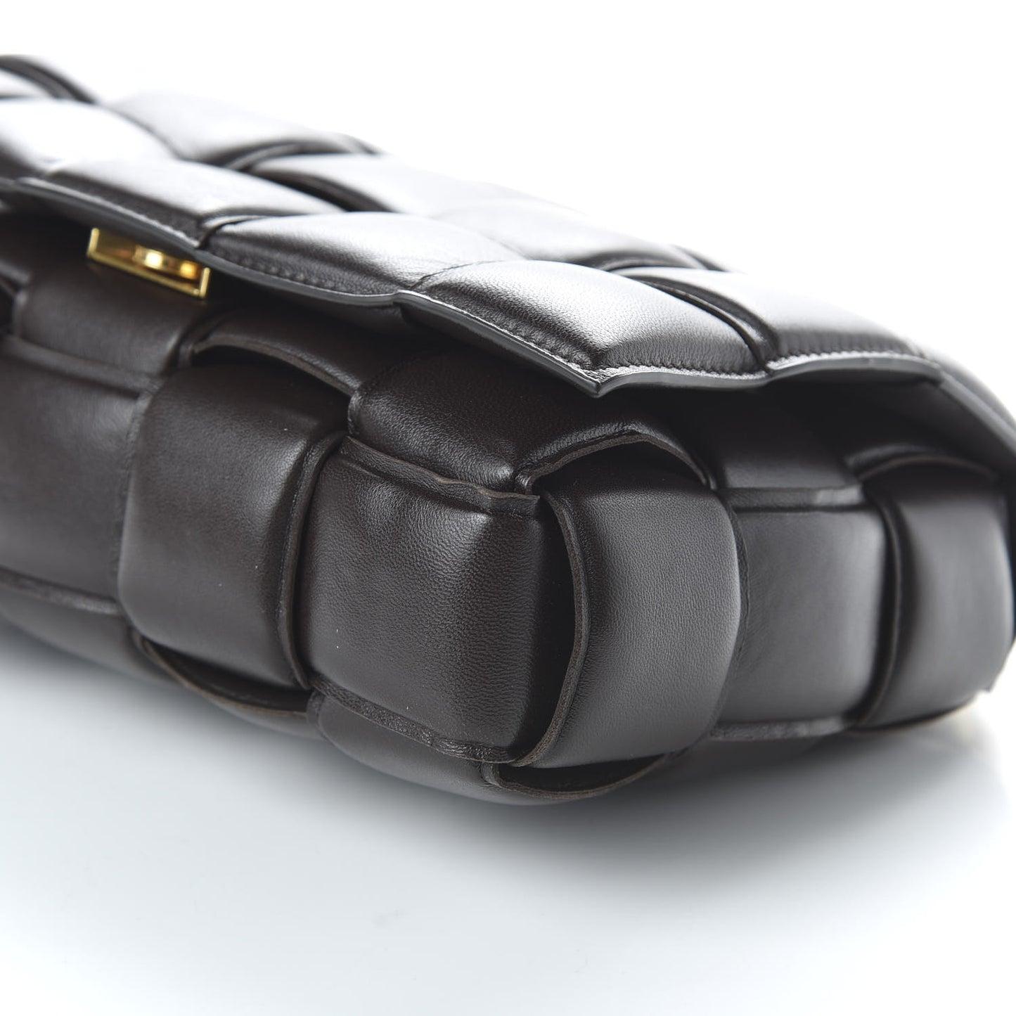 Lambskin Maxi Intreccio Padded Chain Cassette Crossbody Bag Black