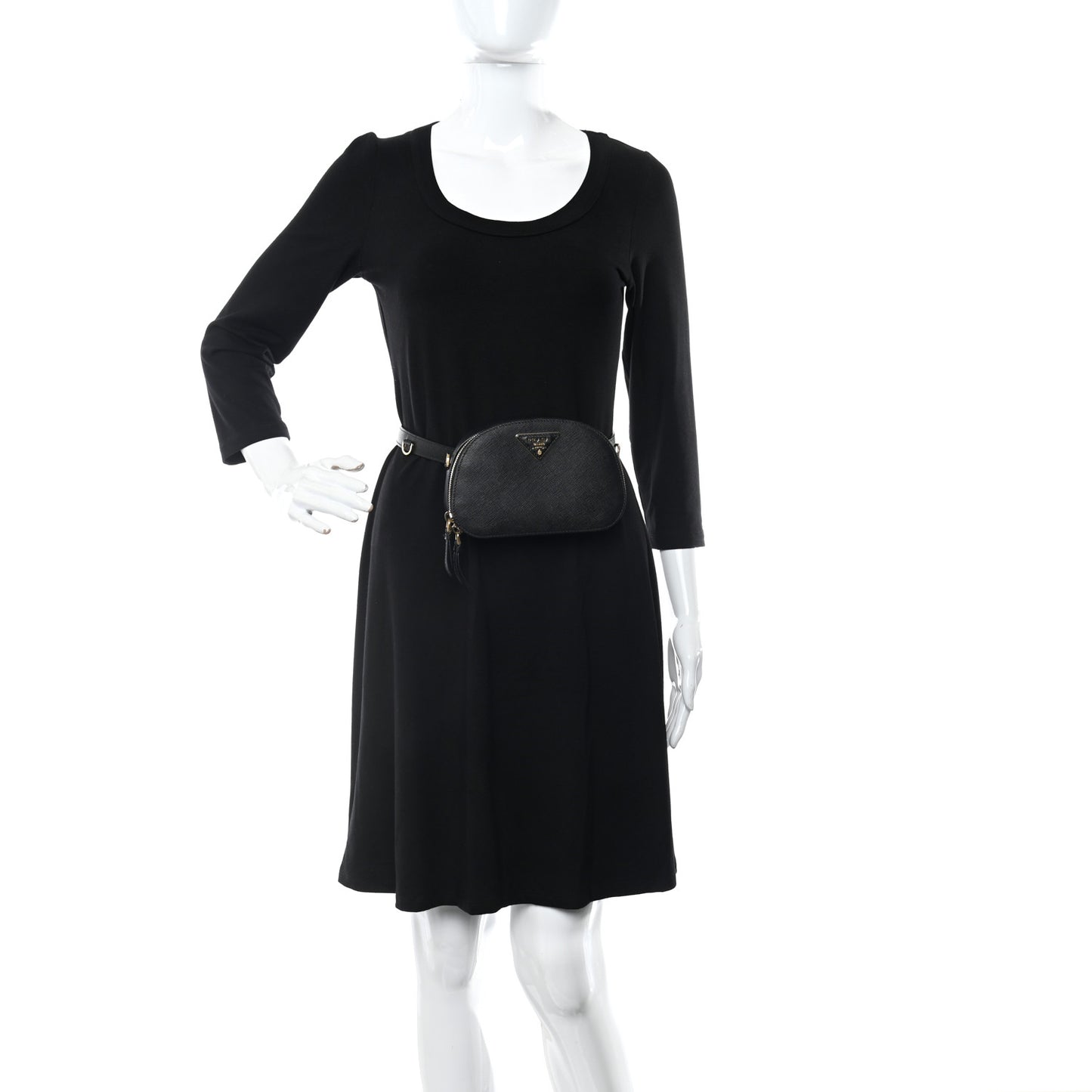 Saffiano Lux Odette Belt Bag Black