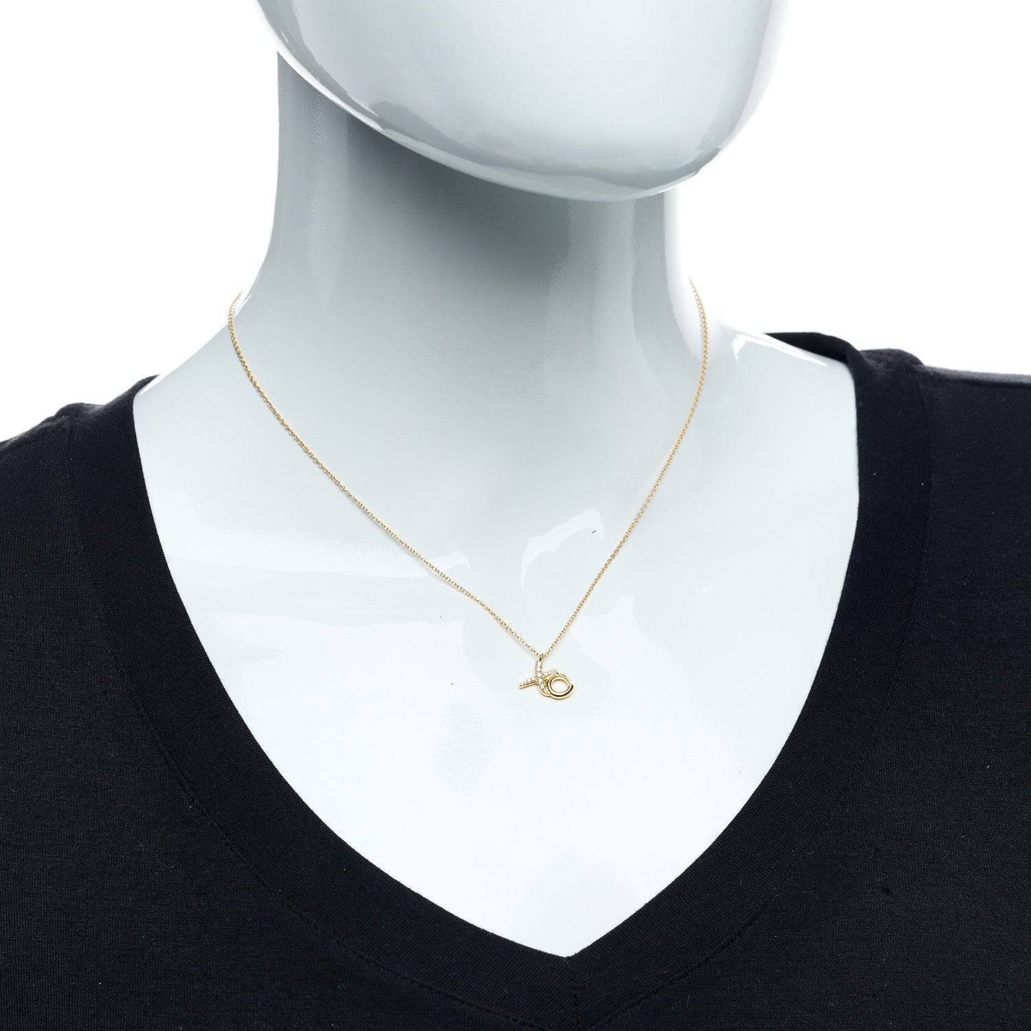 Tiffany 18K Yellow Gold Diamond Paloma Picasso Love & Kisses Pendant Necklace 2 of 7
