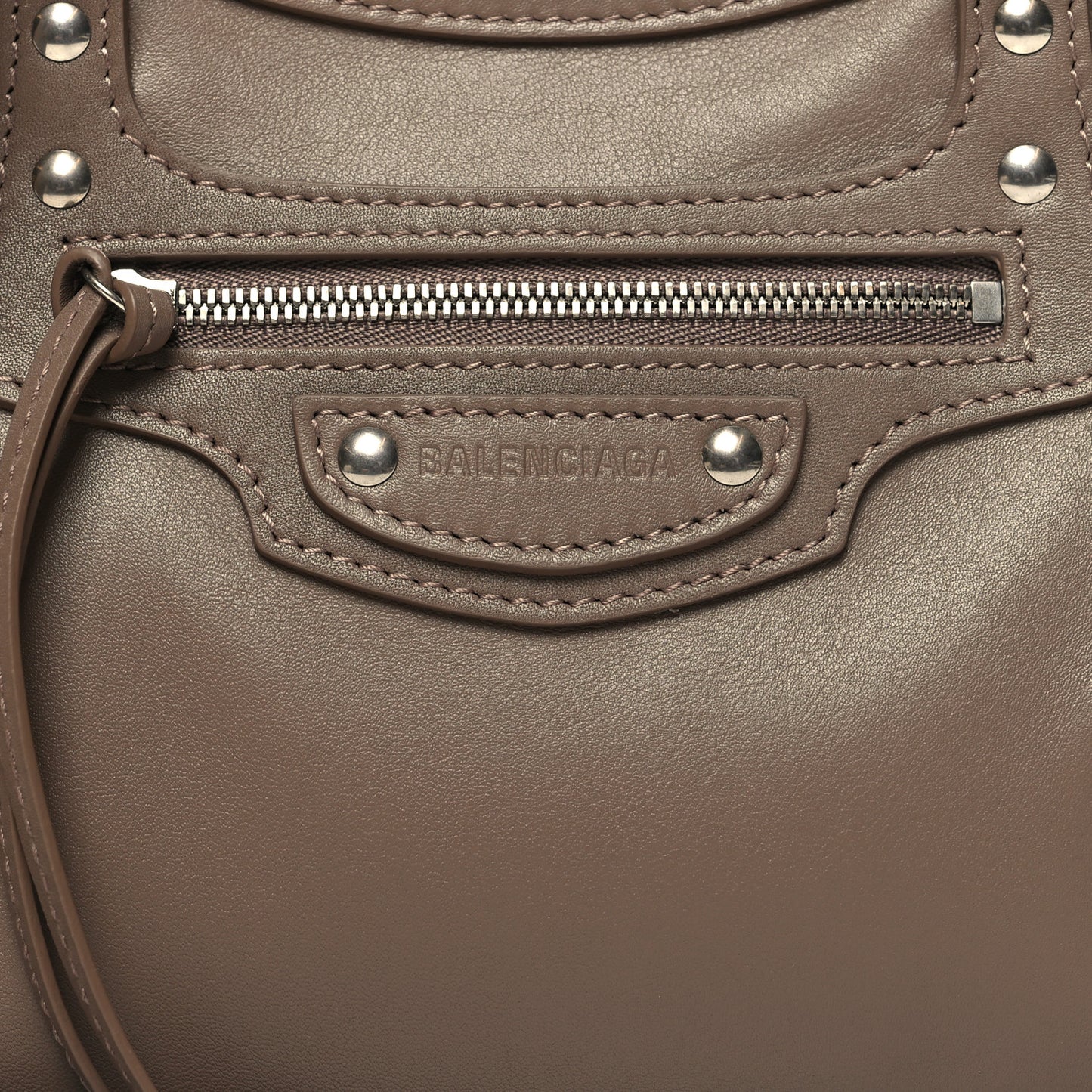 Smooth Calfskin Silver Hardware XS Neo Classic City Dark Mink Grey
