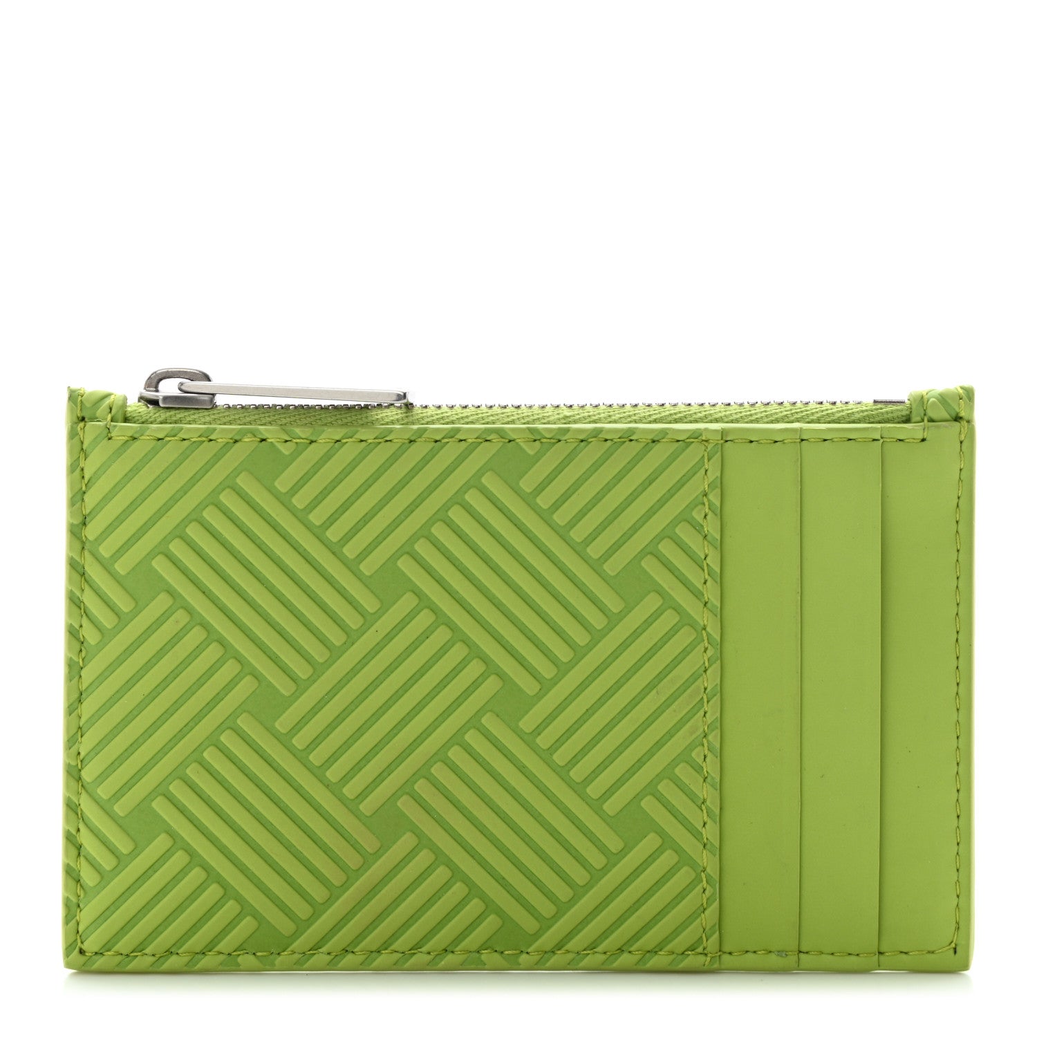 Bottega Veneta Nappa Embossed Intrecciato Zipped Card Case Kiwi 1 of 9