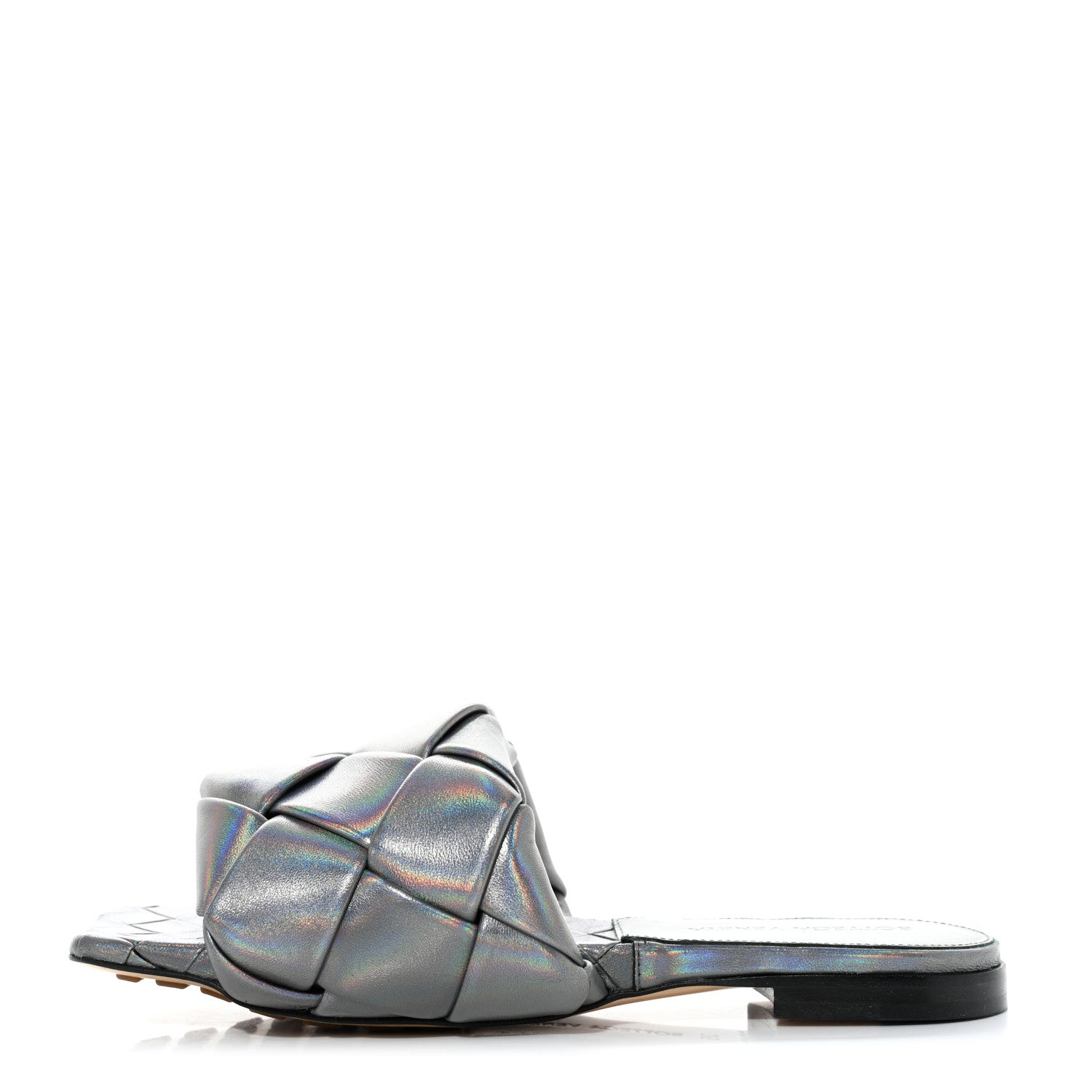 Bottega Veneta Laser Nappa Maxi Intrecciato Lido Flat Sandals 35 Oyster 1 of 7