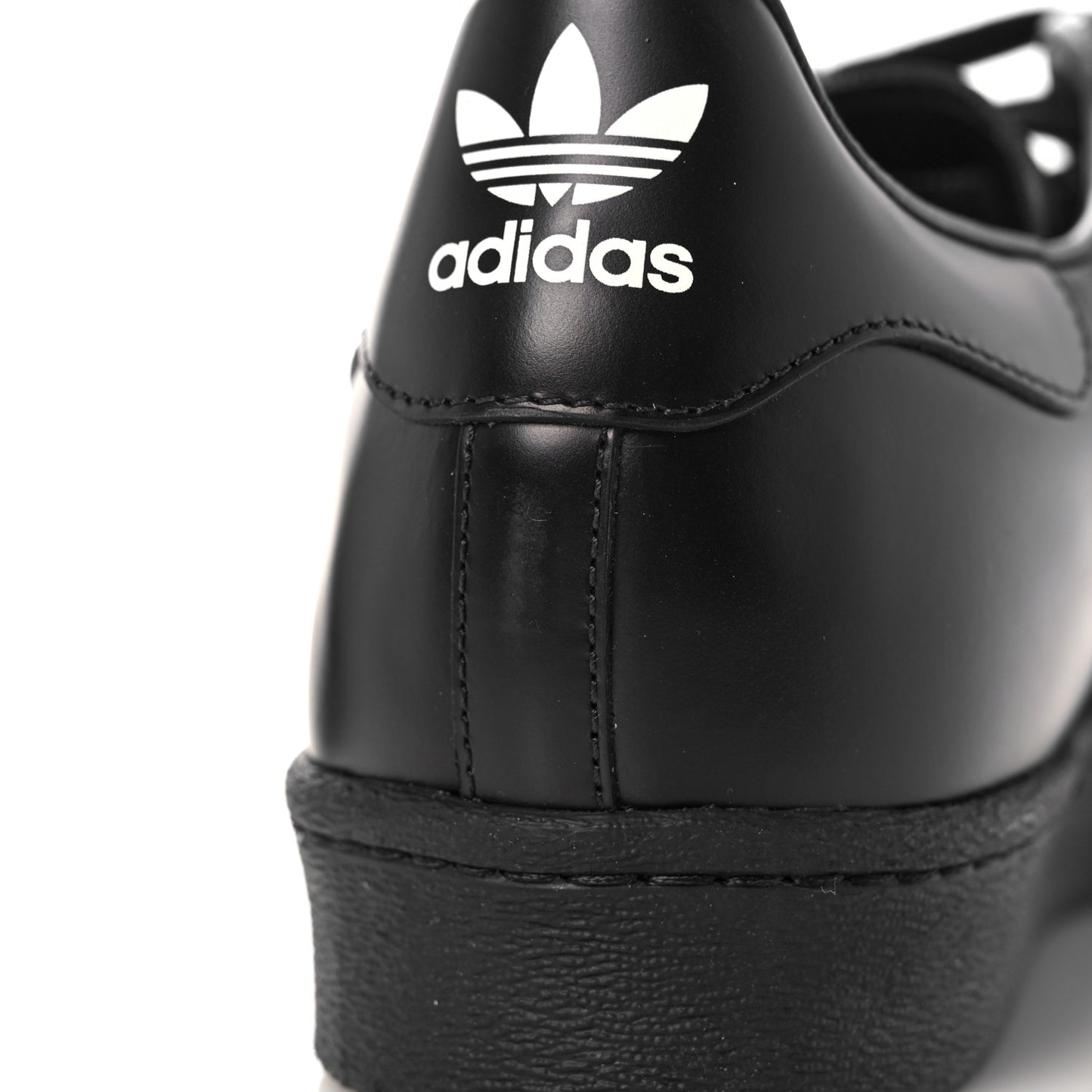 X ADIDAS Brushed Calfskin Logo Mens Superstar Sneakers 11.5 Black