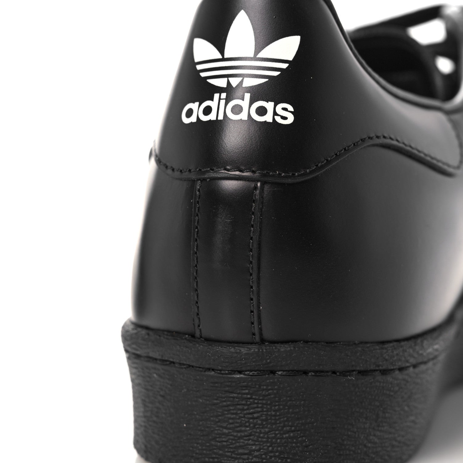 Prada X ADIDAS Brushed Calfskin Logo Mens Superstar Sneakers 11.5 Black 8 of 8