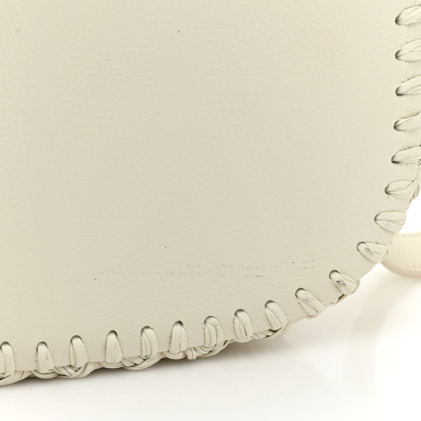 Grained Calfskin Medium Whipstitched Bobby Bag White