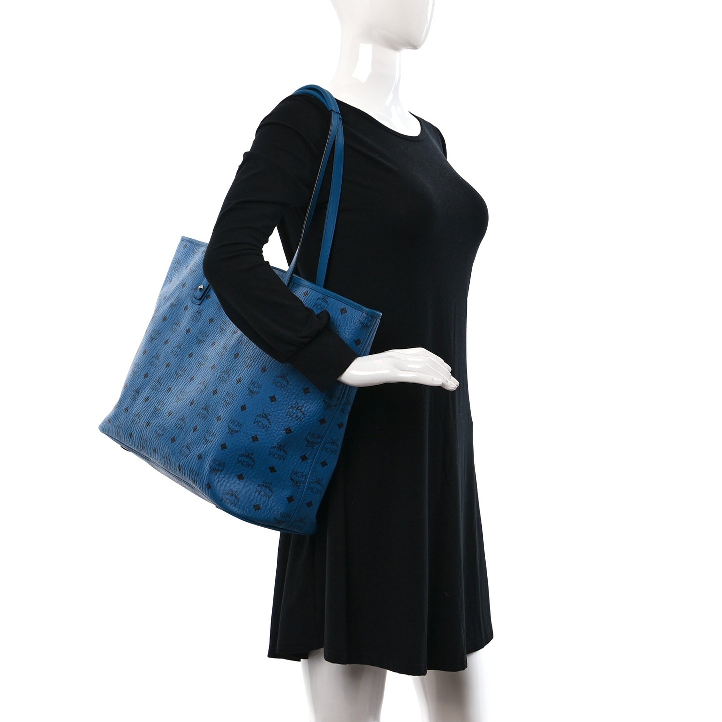 Visetos Large Anya Top Zip Shopper Tote Munich Blue