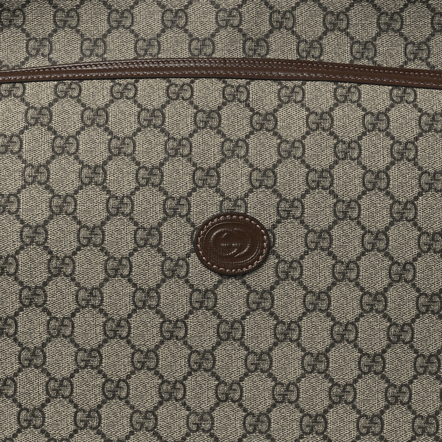 Gucci GG Supreme Monogram Azalea Calfskin Retro Interlocking G Hanger Garment Bag Beige Ebony Brown Sugar 7 of 10
