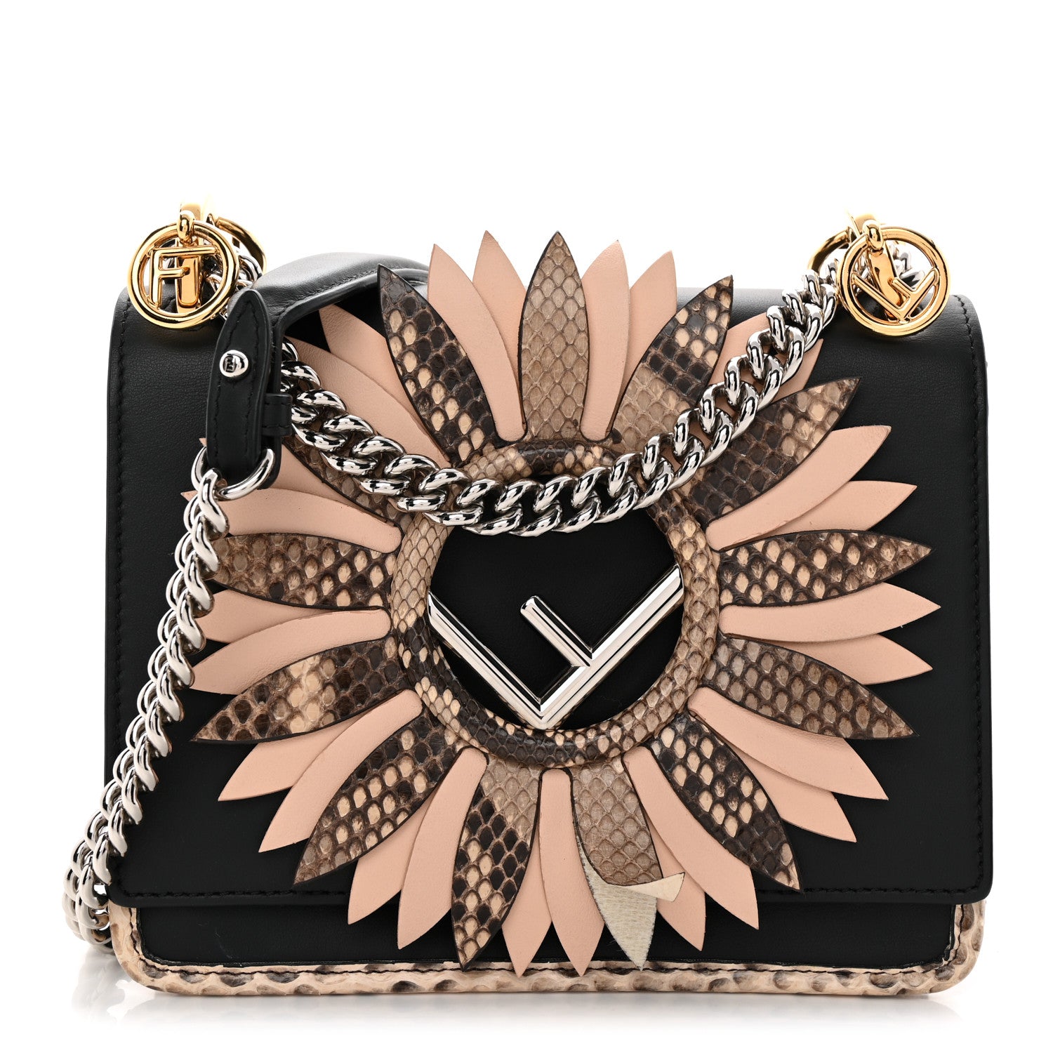 Fendi Vitello Century Snakeskin F is Fendi Flower Burst FF Small