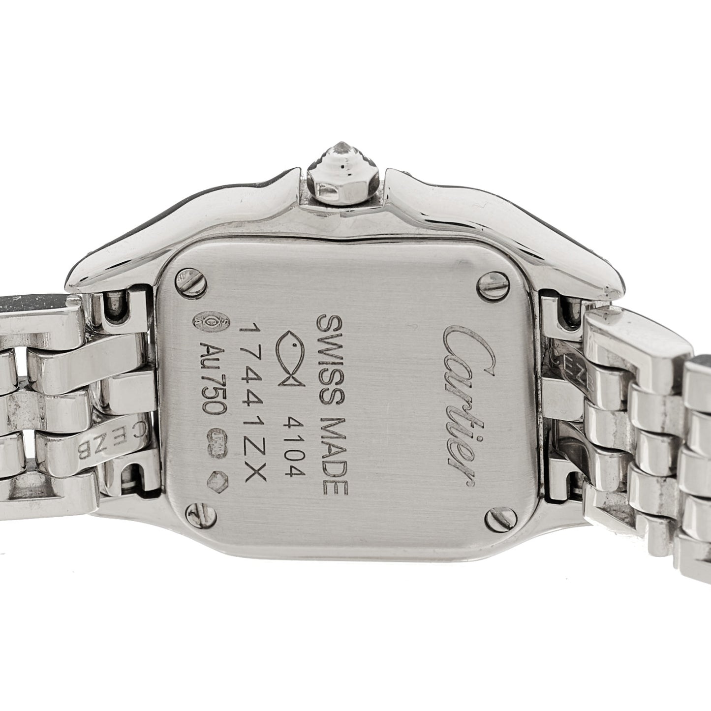 18K White Gold Diamond Bezel 21mm Double Row Panthere Quartz Watch