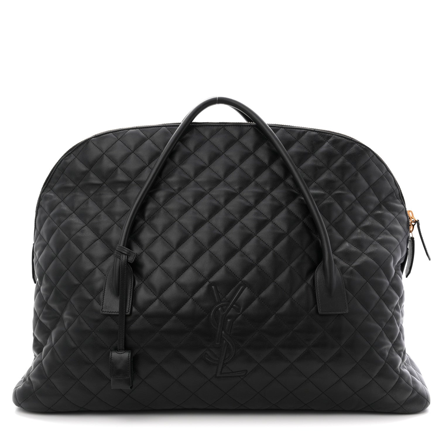 black quilted travel tote bag Saint Laurent Quilted Duffle Bag