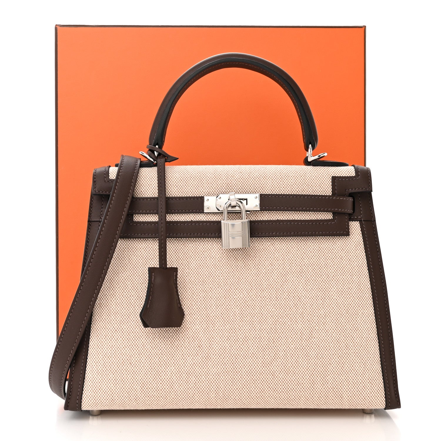 Hermes Toile Swift Verso Kelly Sellier 25 Ecru Rouge Sellier 11 of 11