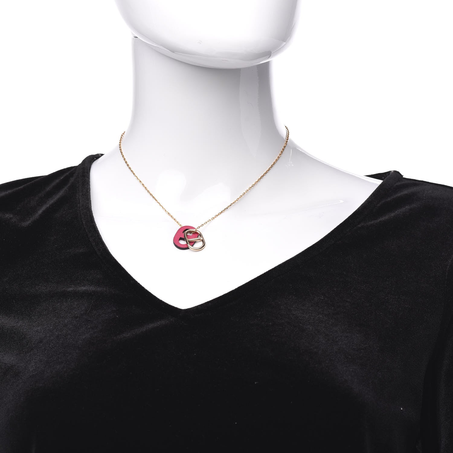 Hermes Swift O'Maillon Pendant Necklace Rose Mexico 2 of 5