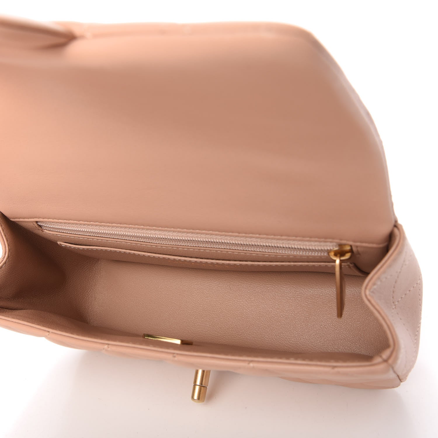 Chanel Lambskin Quilted Mini Top Handle Rectangular Flap Beige 5 of 10