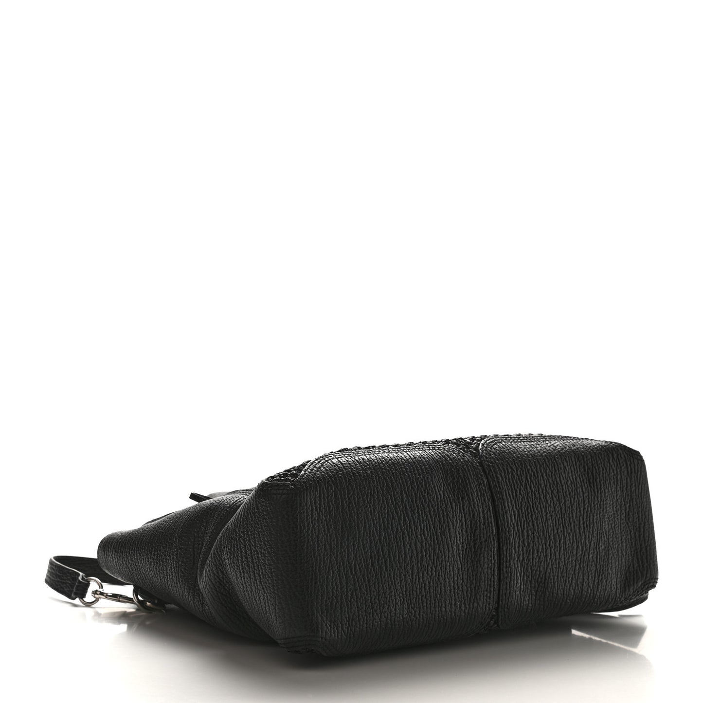 3.1 Textured Calfskin Woven Panel Medium Pashli Satchel Black Silver