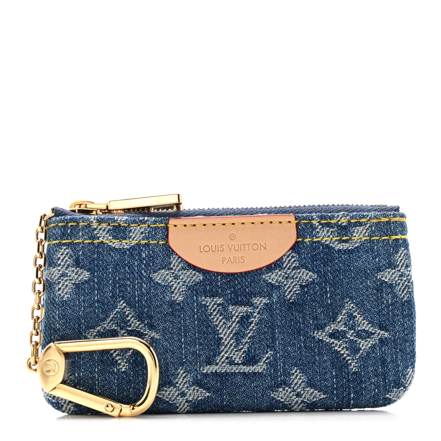 LOUIS VUITTON デニムキーホルダー Louis Vuitton Monogram Denim Key Pouch Denim Blue 1876748