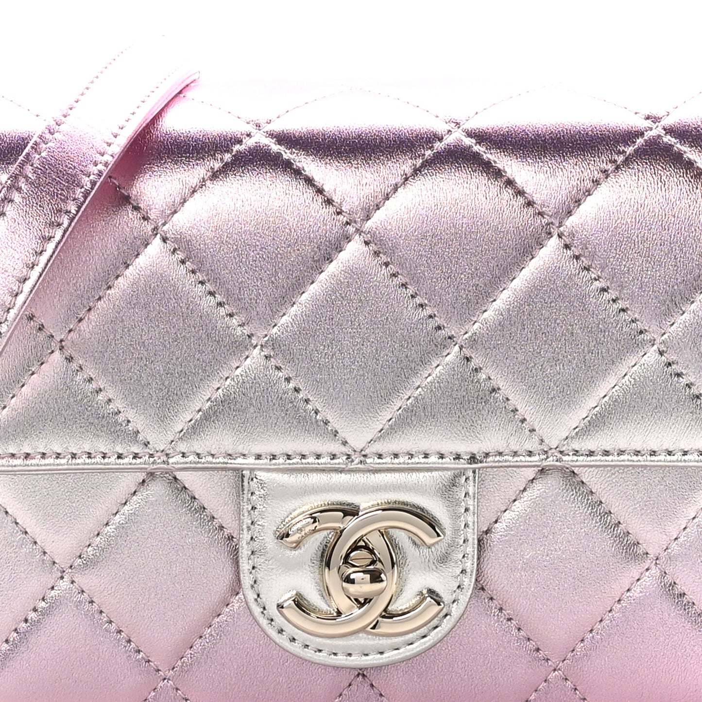 Metallic Lambskin Like A Wallet Flap Golden Pink