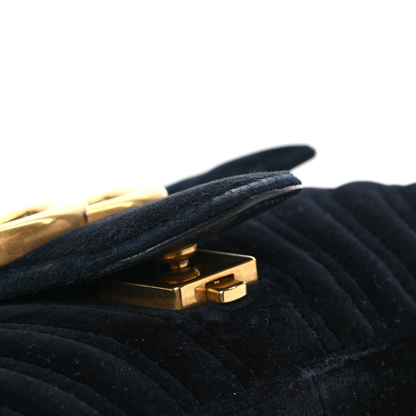 Velvet Matelasse Medium GG Marmont Shoulder Bag Black