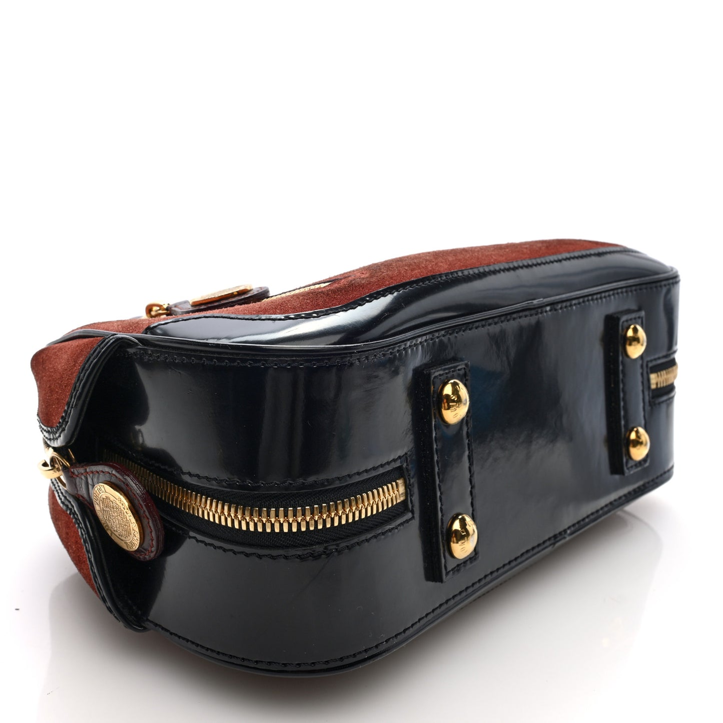 Suede Stamped Alligator Embossed Havane Bowler PM Brun