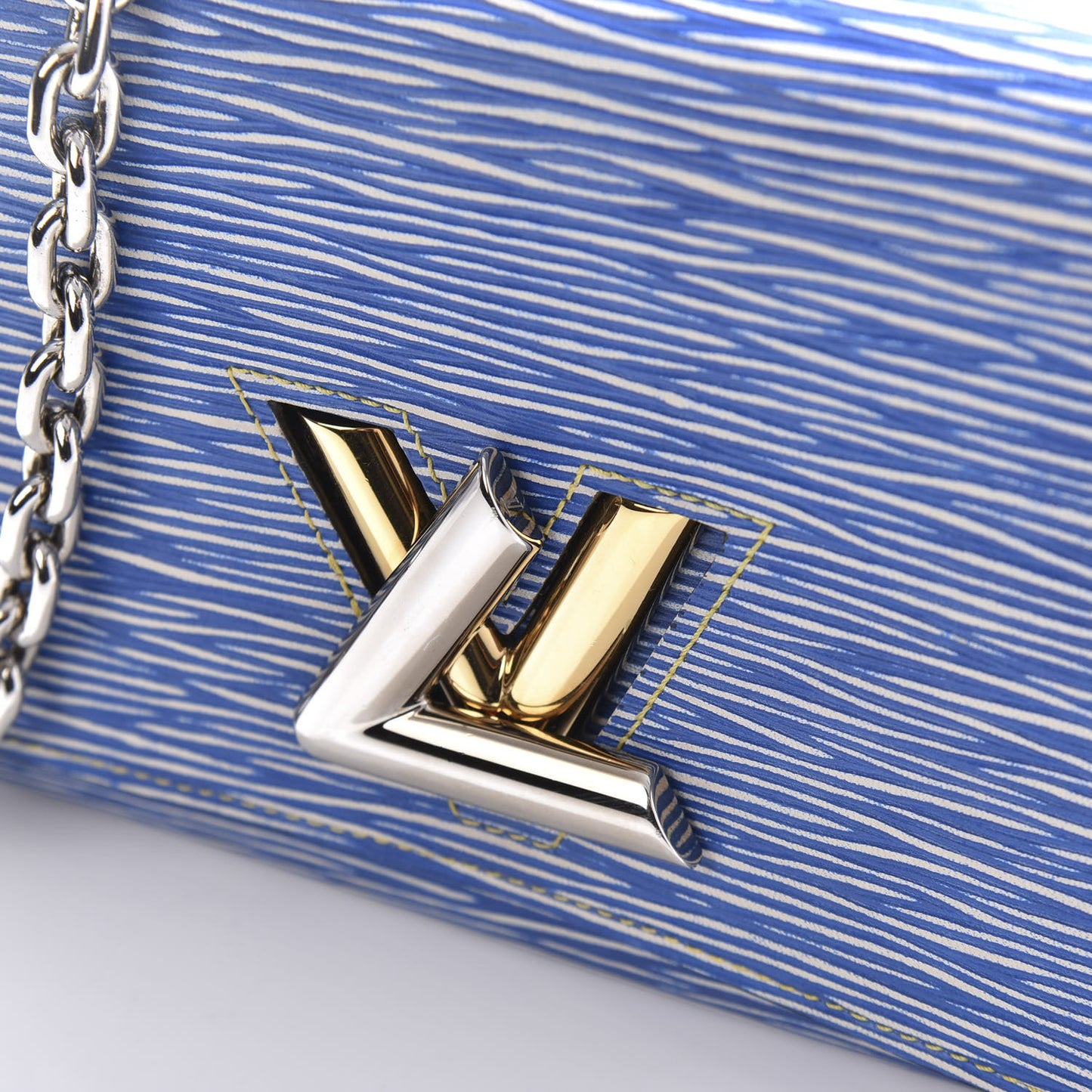 Epi Twist Chain Wallet Denim Light